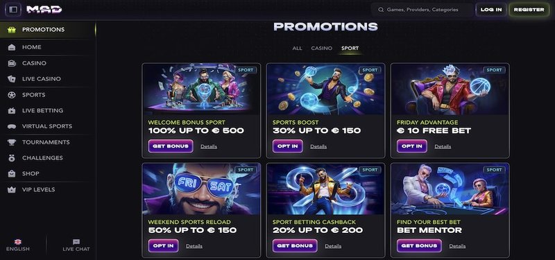 Découvrez les Dernières Offres de Bonus au Madcasino France - Jouer En Sécurité